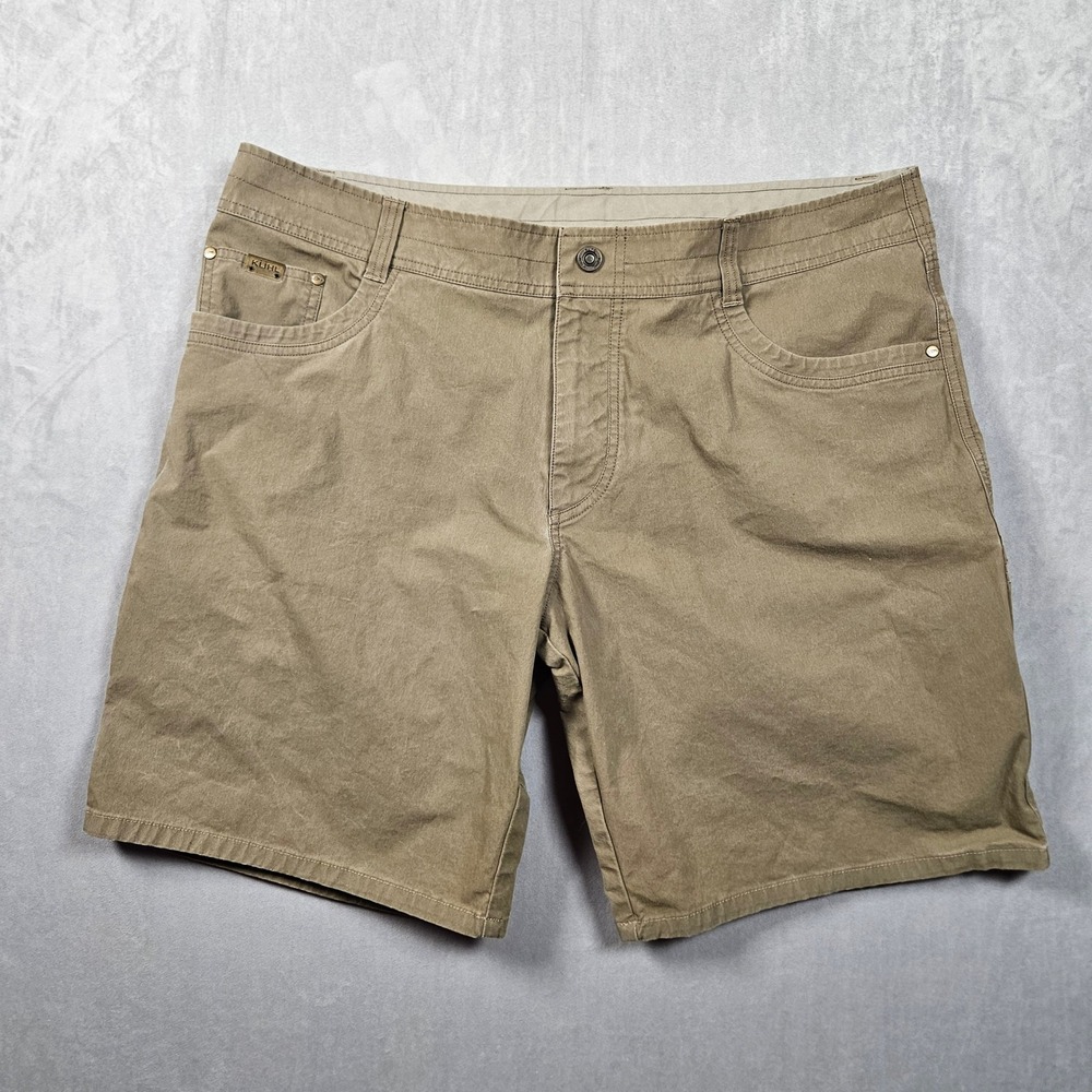 Kuhl Revolvr Shorts Mens 40 Khaki Brown 9" Inseam Lightweight Outdoor Hiking